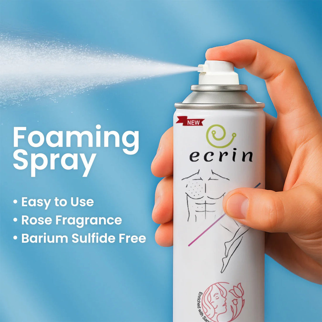 ECRIN COSMETICS  New Ecrin Hair Removal Foaming Spray - Advance Formula with Refreshing Fragrance (200ml) (FREE GIFT🎁 INCLUDED