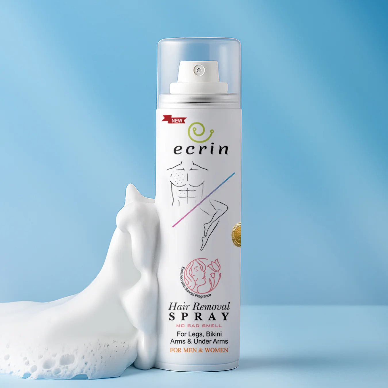 ECRIN COSMETICS  New Ecrin Hair Removal Foaming Spray - Advance Formula with Refreshing Fragrance (200ml) (FREE GIFT🎁 INCLUDED