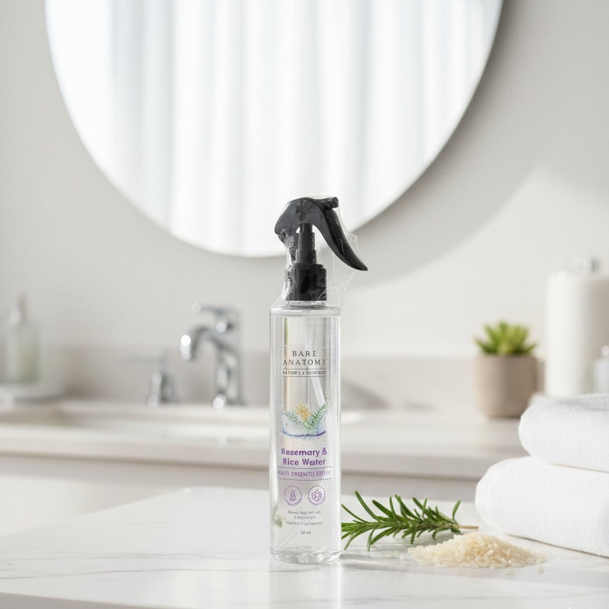Bare Anatomy Rosemary & Rice Water Hair Growth Spray – 200ml | Strengthen & Thicken Hair