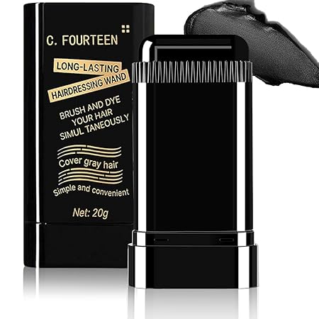 Instant Hair Color Stick With Built-In Comb, 2025 New Hair Dye Stick For Gray Hair, Touch Up Comb 2 In 1, Waterproof And Sweat-Proof (Nature Black) (Chestnut Brown)