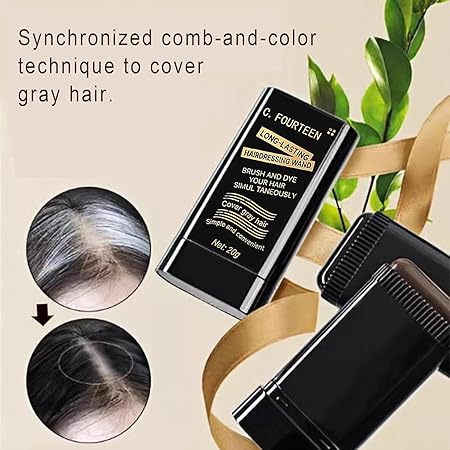 Instant Hair Color Stick With Built-In Comb, 2025 New Hair Dye Stick For Gray Hair, Touch Up Comb 2 In 1, Waterproof And Sweat-Proof (Nature Black) (Chestnut Brown)