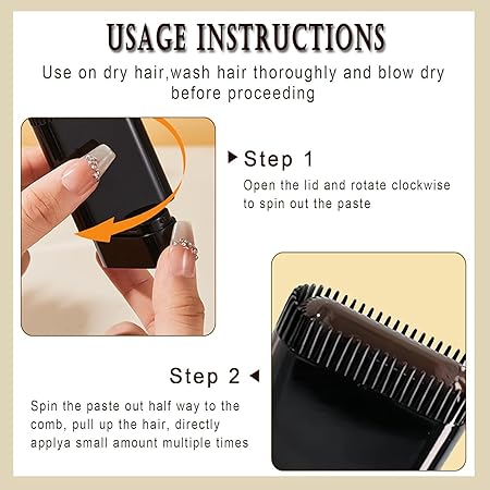 Instant Hair Color Stick With Built-In Comb, 2025 New Hair Dye Stick For Gray Hair, Touch Up Comb 2 In 1, Waterproof And Sweat-Proof (Nature Black) (Chestnut Brown)