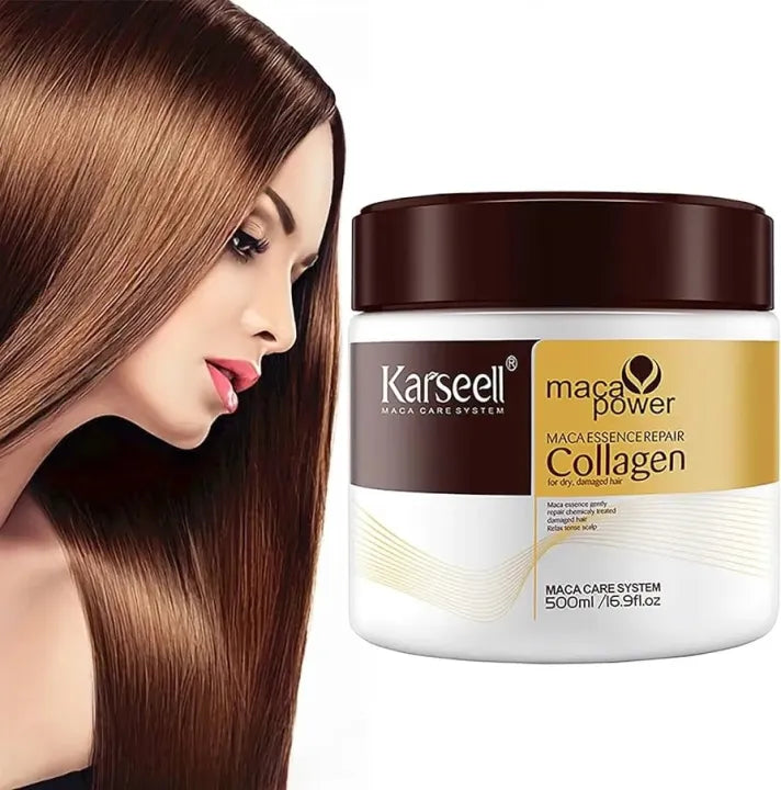 Karseell Collagen Hair Treatment Deep Repair Conditioning Argan Oil Collagen Hair Mask Essence for Dry Damaged Hair All Hair Types 500ml