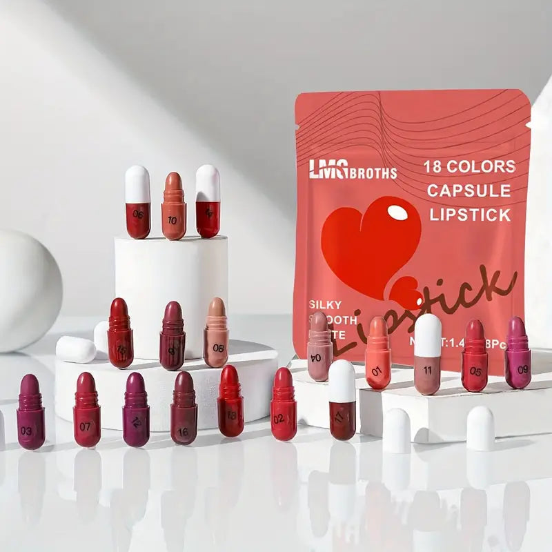 Matte Lipstick Capsule (Pack of 18)
