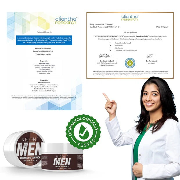 Niconi Men Enzyme De-Tan Pack For Face & Body